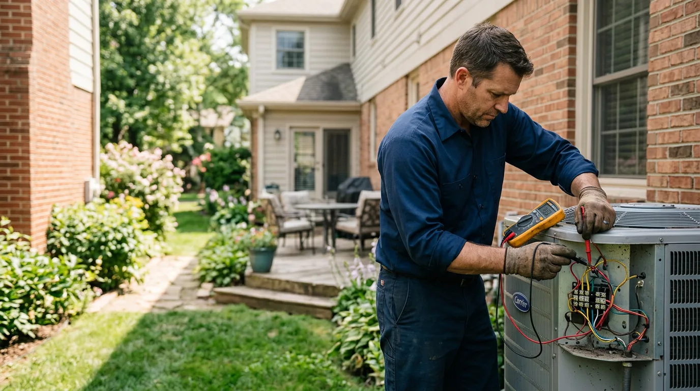 HVAC technician working near West Sayville, NY